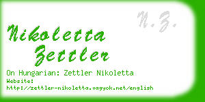 nikoletta zettler business card